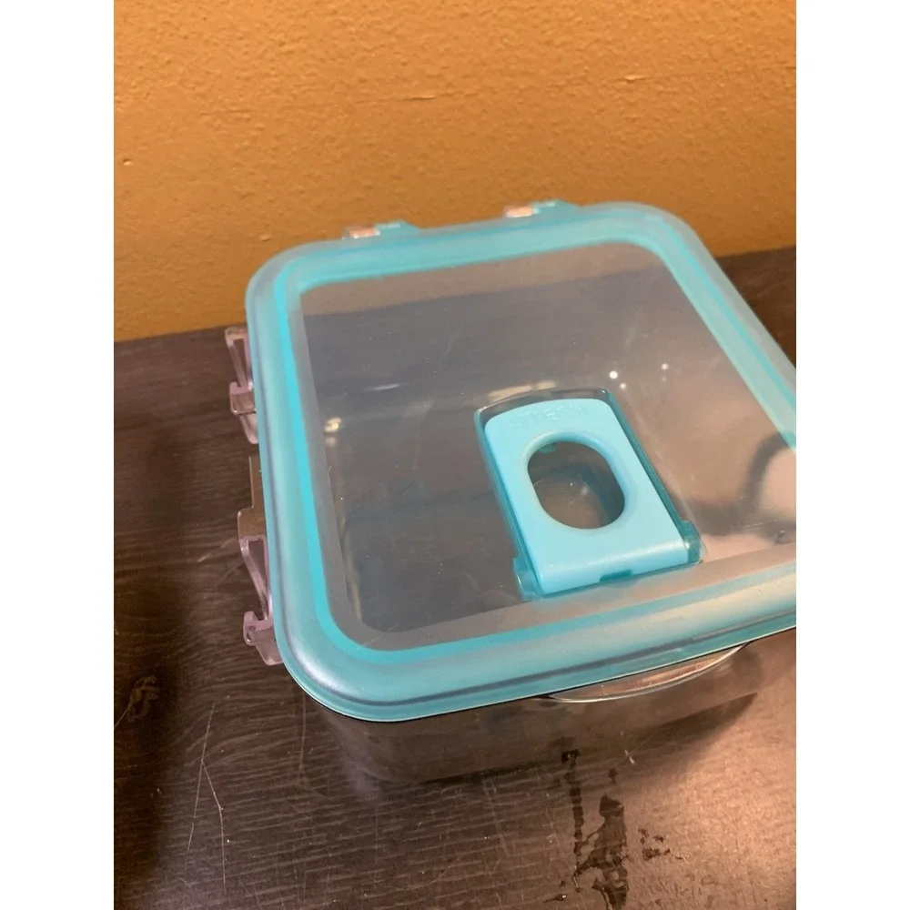 Lot‎ Of 3 Smash Stainless Steel & Plastic Bento Lunch Box, Compartments Teal